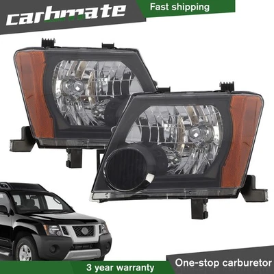 Black Headlights Headlamps For 2005-2015 Nissan Xterra Left and Right Side - Image 1 of 4