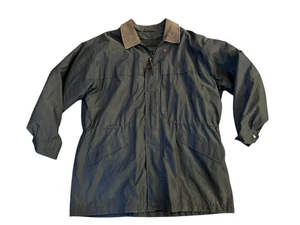 Abrigo de campo vintage Baracuta XL para hombre forrado de lana, cuello de cuero de vaca, abrigo largo de granero - Imagen 1 de 6