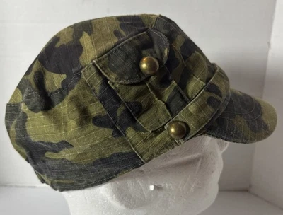 Boné camuflado masculino aba curta casual cadete militar caminhoneiro - Imagem 1 de 4