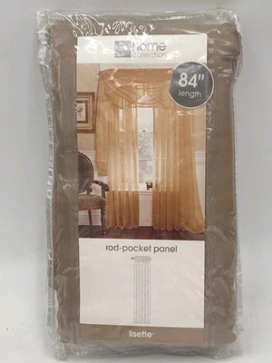 Home  Collection Curtain- Mocha  84”  Rod-Pocket Panel - Image 1 of 4