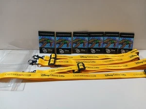 Lot of Disney Cruise Line Gold Castaway Club Lanyard x4 + Conservation Pins x6 - Picture 1 of 7
