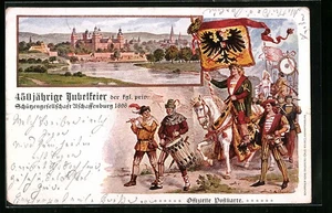 Künstler-AK Aschaffenburg, 450 jährige Jubelfeier der kgl. priv. Schtzengesells  - Picture 1 of 2