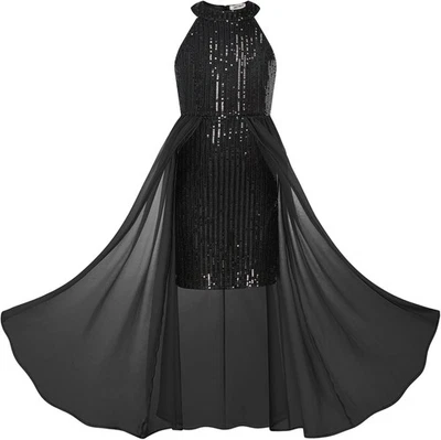 Vestido de lantejoulas GRACE KARIN meninas gola alta 14 anos fantasia festa formal formatura  - Imagem 1 de 4