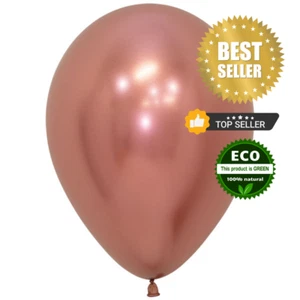 Sempertex Reflex Rose Gold Latex Helium Balloons Party 12 inc Pack of 5 Metallic - Picture 1 of 4