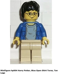 Lego 1x hp004 Harry Potter, Blue Open Shirt Torso, Tan Legs Yellow Head - Picture 1 of 1