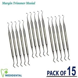 Cincel restaurador dental 15 piezas y hachas recortador de margen herramientas gingivales mesiales - Imagen 1 de 4