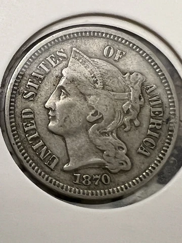 1870 Nickel 3 cent Piece Cover