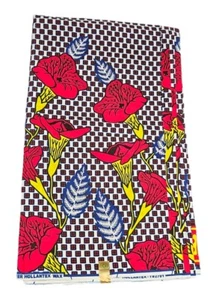 Hollantex 6 Yardas Estampado Floral Tela Diseño Flor Rojo Amarillo Azul Algodón Nuevo - Imagen 1 de 7