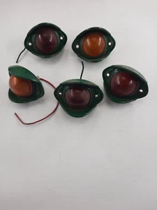 Trailer Lights Lot Of 5 Antique Heavy Steel Marker Lights Excellent Antique Cond - Picture 1 of 13