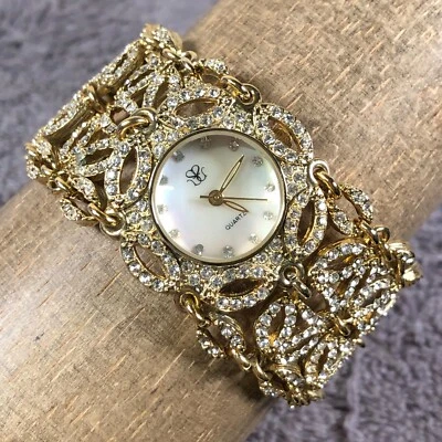 Reloj de cuarzo Suzanne Somers 2005 para mujer con esfera brillante de 30 mm con cristales 6 3/4" Foto 1 de 4