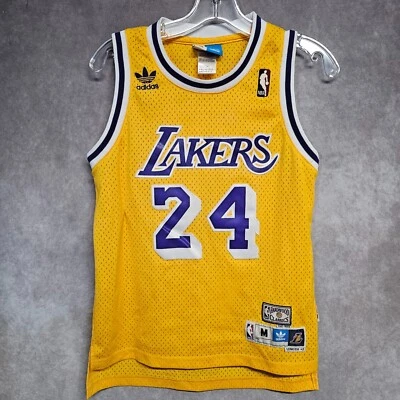Camiseta rara Adidas HWC 1987 Los Angeles Lakers Kobe Bryant 24 Throwback Youth M - Imagem 1 de 4