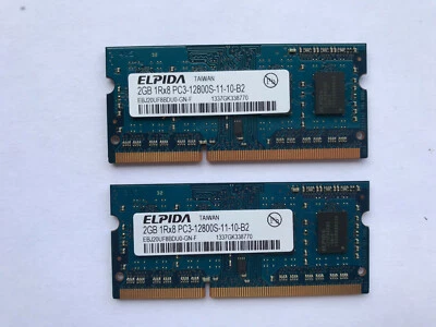 MEMORIA RAM 2X2GB PER COMPUTER ELPIDA 1RX8 PC3-12800S-11-10-B2 (OK SU MAC!) - Immagine 1 di 2