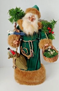 Weihnachtsbaumspitze 16,5" Alte Welt Santa Tischplatte Feiertag Dekoration Kunstfell - Bild 1 von 7