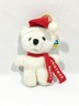 Dakin Christmas Bear White Plush Red Santa Hat Merry Christmas Scarf Vintage Tag