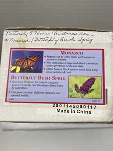Danbury Mint Butterfly Monarch & Butterfly Bush Flower Figur Ornament #1 Neu - Bild 1 von 9