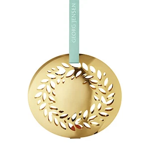 Georg Jensen Gold Plated Christmas Mobile 2016 - Christmas Wreath - Picture 1 of 2