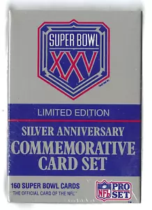 1990 Pro Set de tarjetas conmemorativas 160 aniversario de plata Super Bowl - Imagen 1 de 2