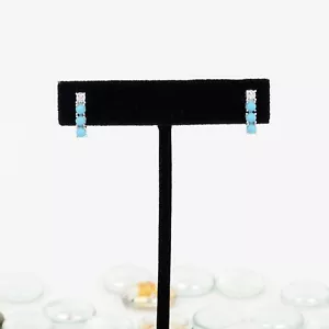 Turquoise Stud Earrings, 925 Sterling Silver, Drop Earrings, Women's Studs - Picture 1 of 8