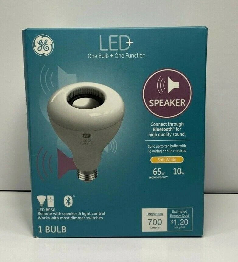GE LED+ Speaker Light Bulb Soft White NEW - Image 1 of 1