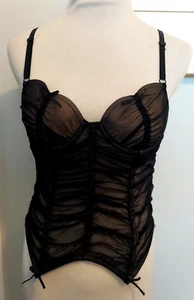 Be Wicked! Black Bustier Corset Top Small Lace Whimsigoth Romantic Sexy - Picture 1 of 12