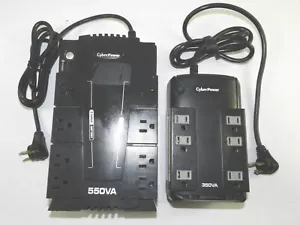 LOT (2) CyberPower Uninterruptable Power Supply 550VA & 350VA 8-Plug No Battery - Picture 1 of 9