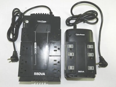 LOT (2) CyberPower Uninterruptable Power Supply 550VA & 350VA 8-Plug No Battery - Image 1 of 4