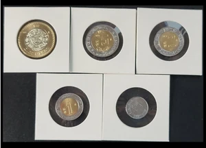 MEXICO  10 5 2 1 .50 PESOS 5 PCS COIN SET  UNCIRCULATED FREE SHIP FROM USA - Picture 1 of 2