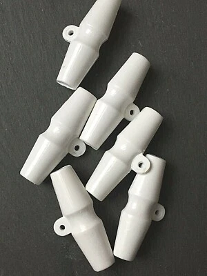 6 X 38 MM. COAT / JACKET TOGGLE SHANK BUTTONS - WHITE - Image 1 of 2