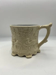 Antique Victorian Drab Ware Relief Moulded Pot (S) - Picture 1 of 24