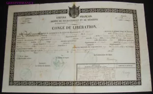 DOC246 - CONGÉ DE LIBERATION FUSILIER DU 21° DE LIGNE 1866 - Imagen 1 de 4
