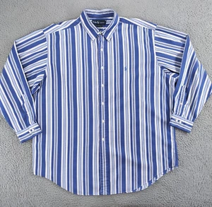 Ralph Lauren Shirt Mens 17.5 34/35 Blue Striped Classic Fit Dress Button Down - Picture 1 of 24