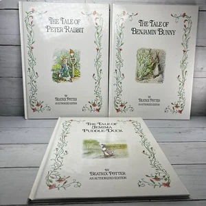 3 Beatrix Potter Books 1991 Hard Cover Peter Rabbit Jemima Duck Benjamin Bunny - Picture 1 of 12