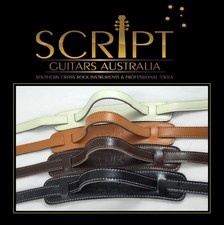 100% Genuine OX Hide Leather SCRIPT Guitar strap for Electric, Acoustic& Bass