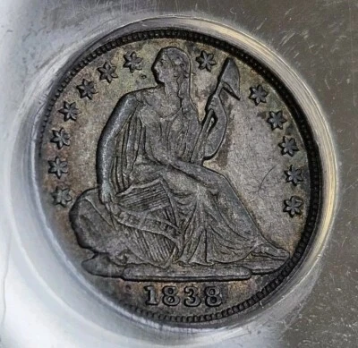 1838 No Drapery Large Stars Half Dime H10C ANACS XF45 Almost AU US Type Coin - Image 1 of 4