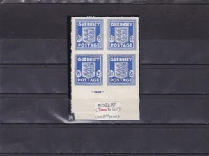 Guernsey mnh block of 4 stamp german occupation misperforation 2 mm to left 1942 - Picture 1 of 1