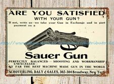 1910 Ad Sauer Gun Double Barrel Shotgun Schoverling Daly Gales metal tin sign