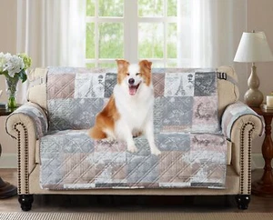 Paris and Toile Floral Patchwork Couch Cover Quilted Oversized Loveseat Slipc... - Picture 1 of 7