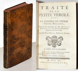 TRAITÉ DE LA PETITE VÉROLE, J. de LA METTRIE 1740, Histoire Médecine XVIIIe - Picture 1 of 6