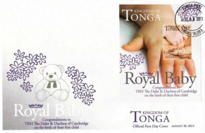 [SJ] Tonga Royal Baby Prince George Alexander Louis 2013 Bear Toy (miniature FDC - Image 1 of 4