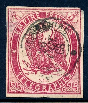 France Telegraph stamp, 1868, H1 used, cv 150.00 - Image 1 of 4