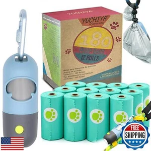 Dog Waste Bags Holder with LED Flashlight Doggie Poop Bags Dispenser with 13 - Picture 1 of 5