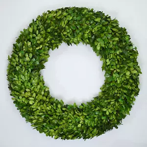 Preserved Boxwood Wreath for Spring Decor – 22 Inch Indoor Greenery – Fresh Spri - Picture 1 of 12