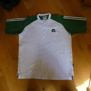 Adidas Vintage 90s Pullover Short Sleeve White Green Men's Size Large READ DESC! - Picture 1 of 13