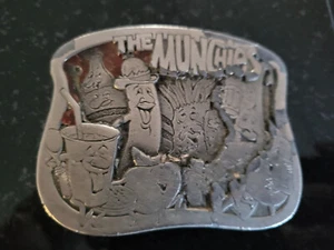 THE MUNCHIES FUNNY HIPPIE BELT BUCKLE! VINTAGE! RARE! MARIJUANA POT WEED BUD - Picture 1 of 2