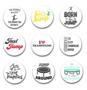 INSIGNIAS BOTÓN 25mm 1" PULGADA x9 TRAMPOLÍN - Imagen 1 de 1