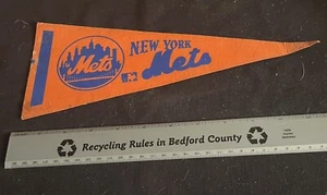 Vintage 1970’s New York Mets Baseball Felt Mini Pennant 5” X 12” - Picture 1 of 2