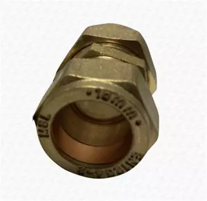 Reductor de compresión de latón de 16 mm x 15 mm para conector de tubería de plástico de tubo de cobre - Imagen 1 de 7
