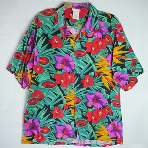 Uniforms To You Mens Size M Hawaiian Colorful Camp Shirt Floral Vintage - Picture 1 of 11