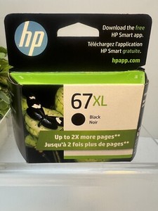 HP 67 XL High Yield Black Original Ink Cartridge 3YM57AN. New In Box Exp 2026