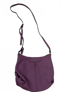 Bandolera Coach Cuero Violeta Excelente Estado - Imagen 1 de 7